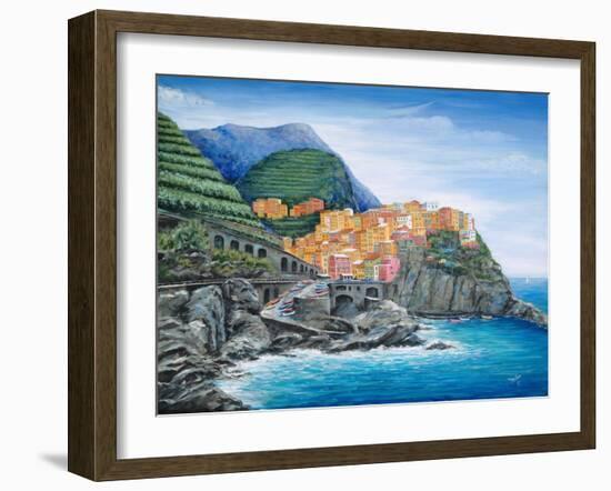 Manarola, Cinque Terre, Italy-Marilyn Dunlap-Framed Art Print