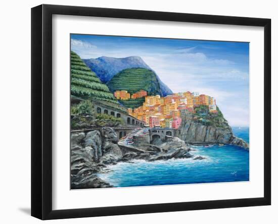 Manarola, Cinque Terre, Italy-Marilyn Dunlap-Framed Art Print