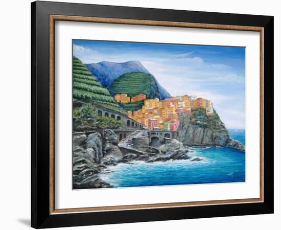 Manarola, Cinque Terre, Italy-Marilyn Dunlap-Framed Art Print