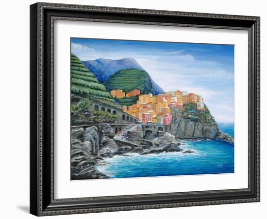 Manarola, Cinque Terre, Italy-Marilyn Dunlap-Framed Art Print