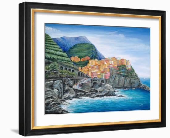 Manarola, Cinque Terre, Italy-Marilyn Dunlap-Framed Art Print