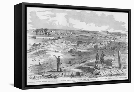 Manassas Junction Abandoned by Confederates-Frank Leslie-Framed Stretched Canvas