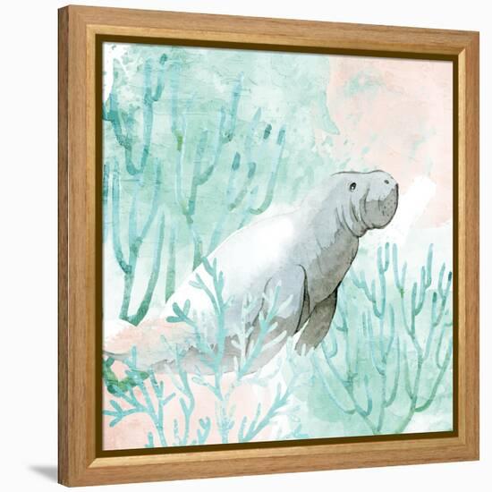 Manatee Swim-Kimberly Allen-Framed Stretched Canvas