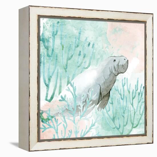 Manatee Swim-Kimberly Allen-Framed Stretched Canvas