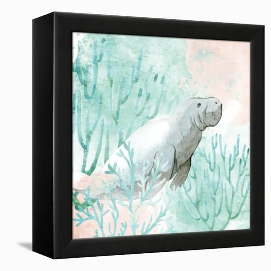 Manatee Swim-Kimberly Allen-Framed Stretched Canvas