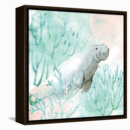 Manatee Swim-Kimberly Allen-Framed Stretched Canvas