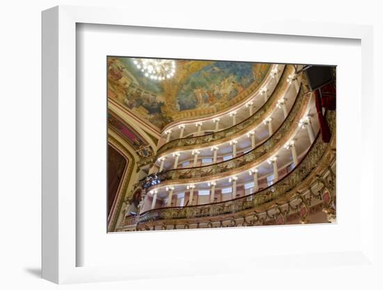 Manaus Opera House Ballroom, Ceiling and Balcony, Amazon, Brazil-Cindy Miller Hopkins-Framed Photographic Print