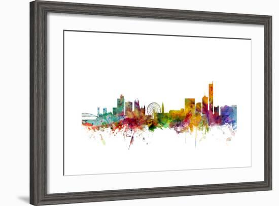 Manchester England Skyline-Michael Tompsett-Framed Art Print