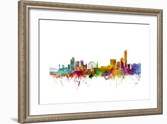 Manchester England Skyline-Michael Tompsett-Framed Art Print