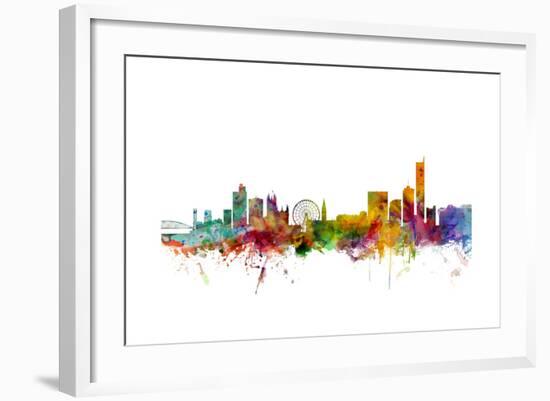 Manchester England Skyline-Michael Tompsett-Framed Art Print