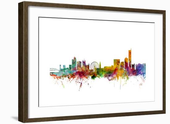 Manchester England Skyline-Michael Tompsett-Framed Art Print