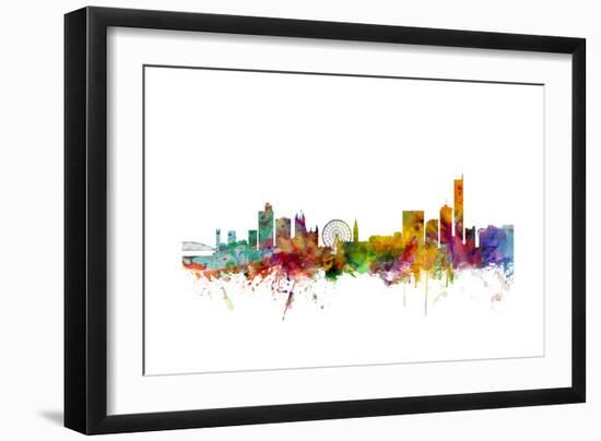 Manchester England Skyline-Michael Tompsett-Framed Art Print