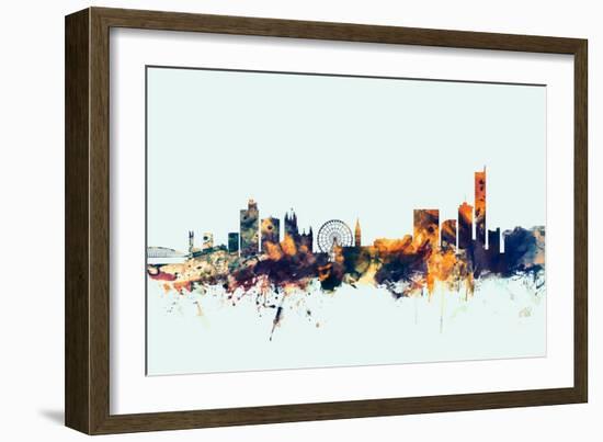 Manchester England Skyline-Michael Tompsett-Framed Art Print