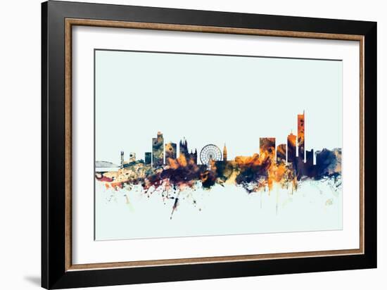 Manchester England Skyline-Michael Tompsett-Framed Art Print