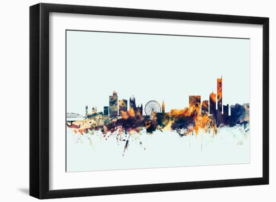Manchester England Skyline-Michael Tompsett-Framed Art Print