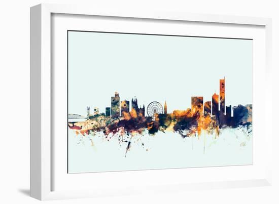 Manchester England Skyline-Michael Tompsett-Framed Art Print