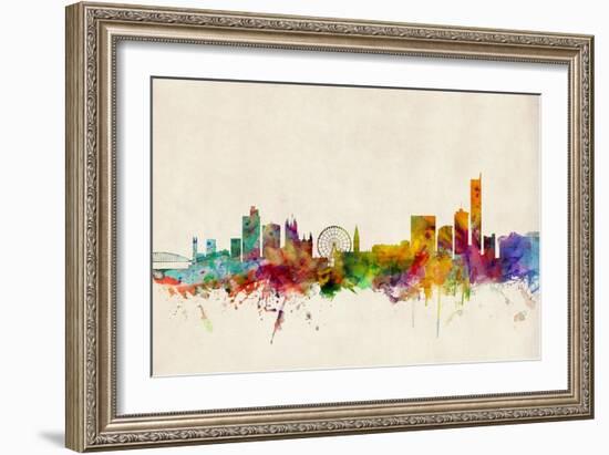 Manchester England Skyline-Michael Tompsett-Framed Art Print