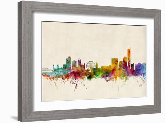 Manchester England Skyline-Michael Tompsett-Framed Art Print