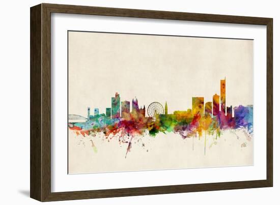 Manchester England Skyline-Michael Tompsett-Framed Art Print