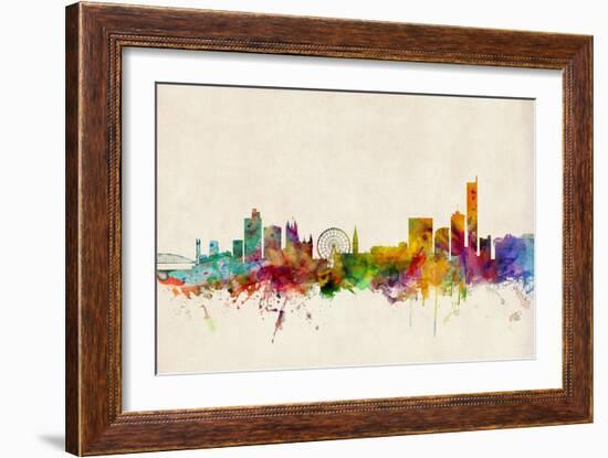 Manchester England Skyline-Michael Tompsett-Framed Art Print