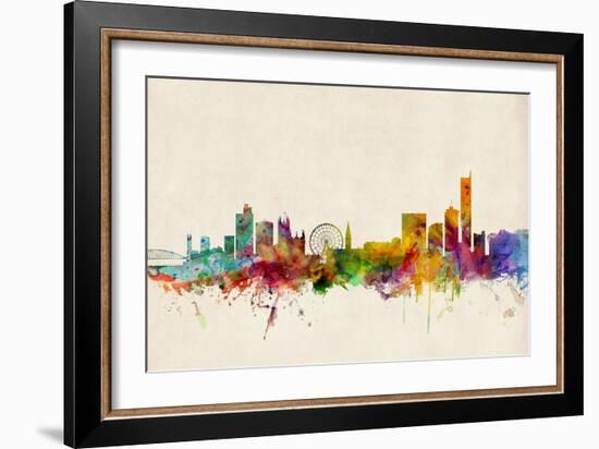 Manchester England Skyline-Michael Tompsett-Framed Art Print