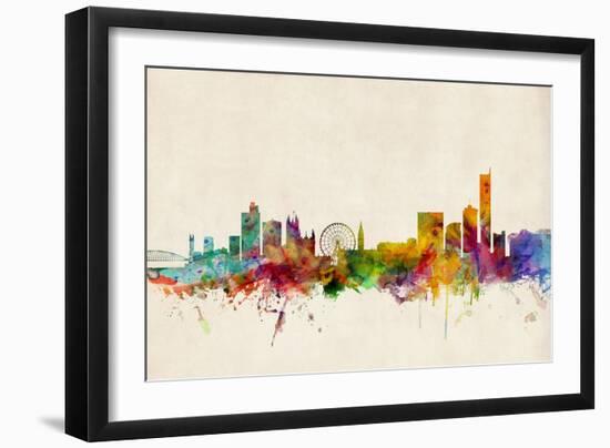 Manchester England Skyline-Michael Tompsett-Framed Art Print