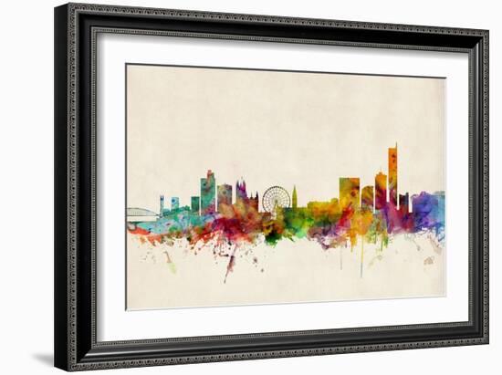 Manchester England Skyline-Michael Tompsett-Framed Art Print