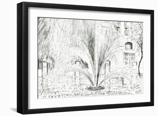 Manchester Fountain, 2005, (Ink on Paper)-Vincent Alexander Booth-Framed Giclee Print
