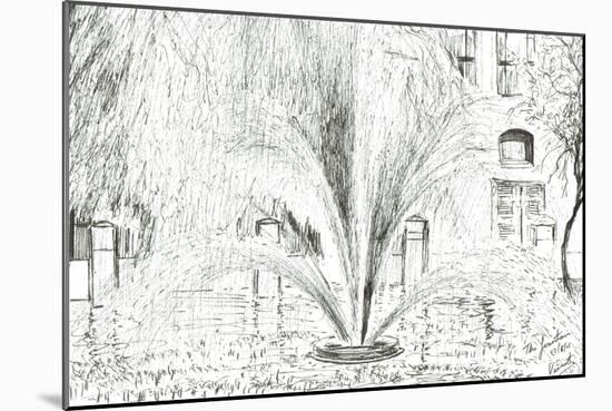Manchester Fountain, 2005, (Ink on Paper)-Vincent Alexander Booth-Mounted Giclee Print