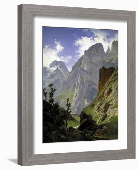 Mancorbo Canal In Picos De Europa, 1876, Spanish School-Carlos De haes-Framed Giclee Print