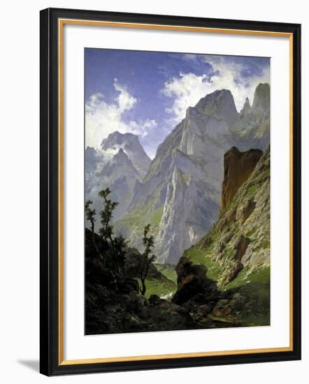 Mancorbo Canal In Picos De Europa, 1876, Spanish School-Carlos De haes-Framed Giclee Print