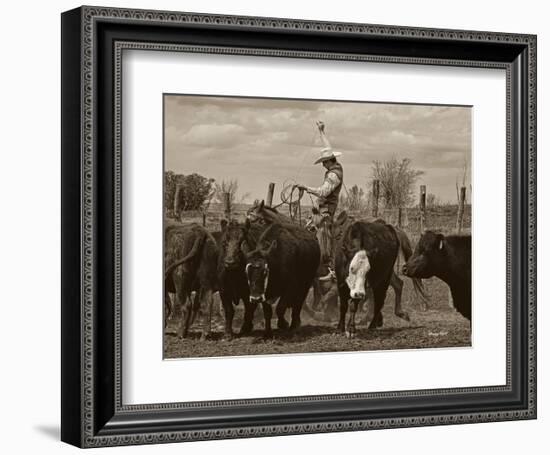 Mancos Roping-Barry Hart-Framed Art Print