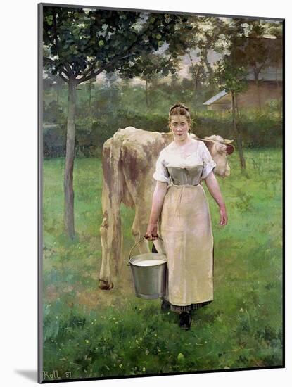 Manda Lametrie, the Farm Maid, 1887-Alfred Roll-Mounted Giclee Print