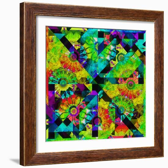 Mandala, Colourful, 'Color Geometry Squares Iv'-Alaya Gadeh-Framed Photographic Print