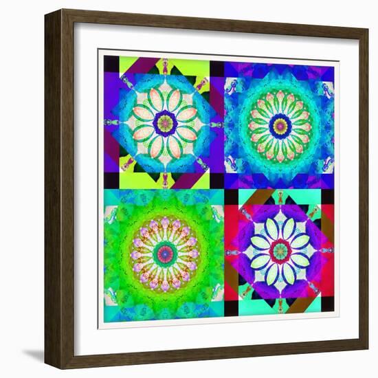 Mandala, Colourful, 'Color Geometry Squares'-Alaya Gadeh-Framed Photographic Print