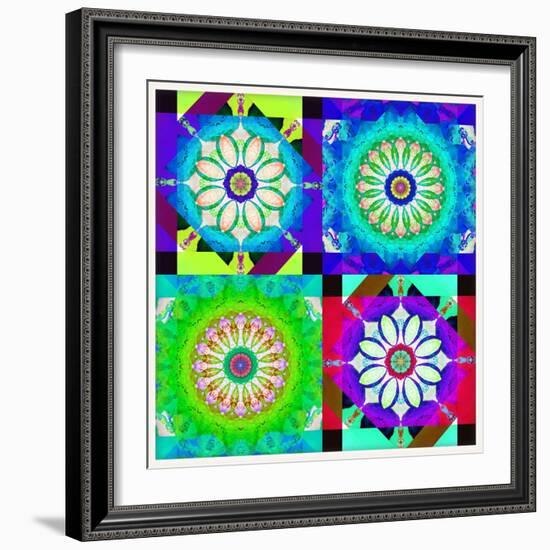 Mandala, Colourful, 'Color Geometry Squares'-Alaya Gadeh-Framed Photographic Print