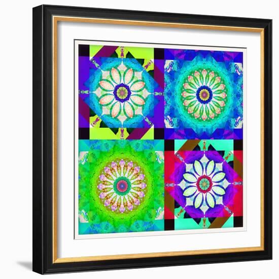 Mandala, Colourful, 'Color Geometry Squares'-Alaya Gadeh-Framed Photographic Print