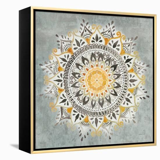 Mandala Delight I Yellow Grey-Danhui Nai-Framed Stretched Canvas