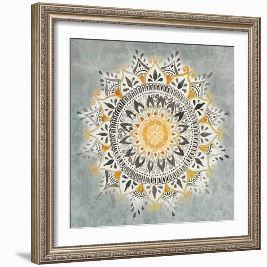 Mandala Delight I Yellow Grey-Danhui Nai-Framed Art Print