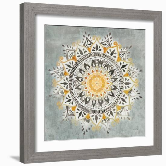 Mandala Delight I Yellow Grey-Danhui Nai-Framed Art Print