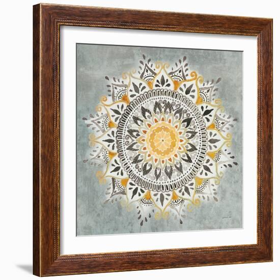 Mandala Delight I Yellow Grey-Danhui Nai-Framed Art Print