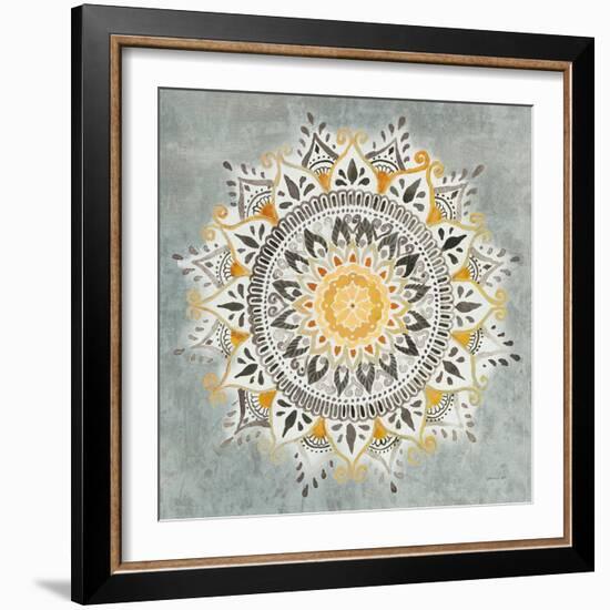 Mandala Delight I Yellow Grey-Danhui Nai-Framed Art Print