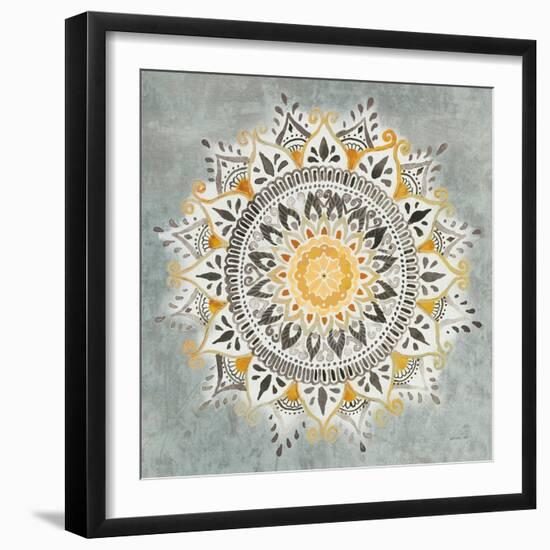 Mandala Delight I Yellow Grey-Danhui Nai-Framed Art Print