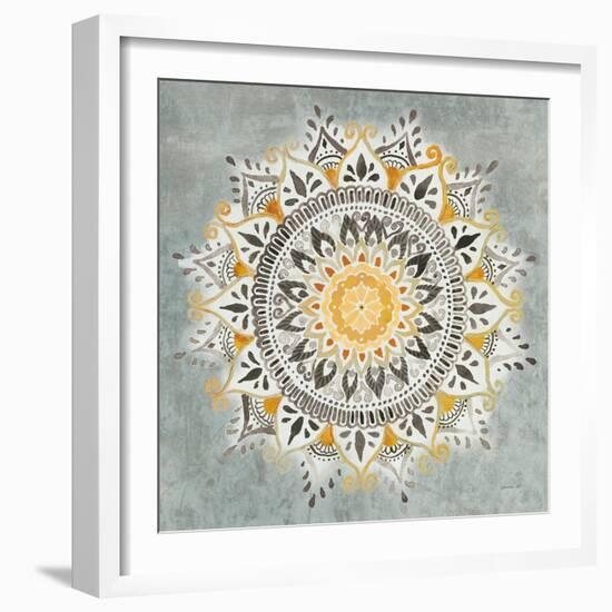 Mandala Delight I Yellow Grey-Danhui Nai-Framed Art Print