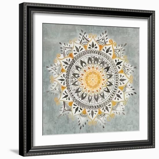 Mandala Delight I Yellow Grey-Danhui Nai-Framed Art Print