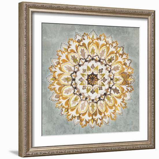 Mandala Delight II Yellow Grey-Danhui Nai-Framed Art Print