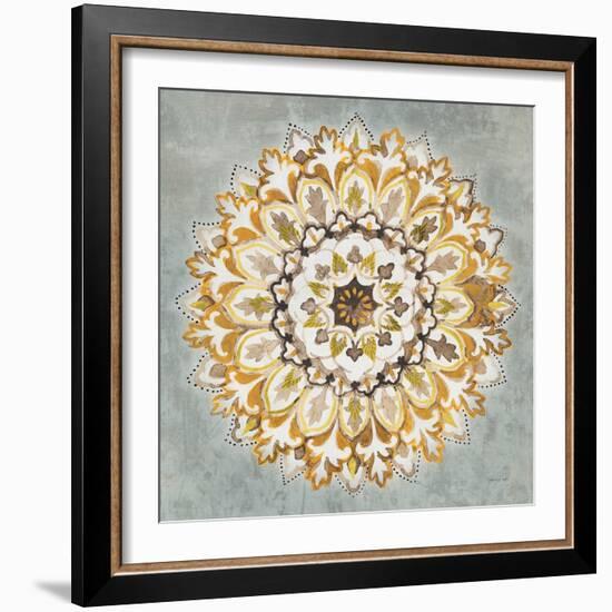 Mandala Delight II Yellow Grey-Danhui Nai-Framed Art Print