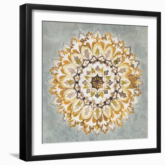 Mandala Delight II Yellow Grey-Danhui Nai-Framed Art Print