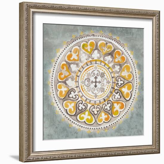 Mandala Delight III Yellow Grey-Danhui Nai-Framed Art Print