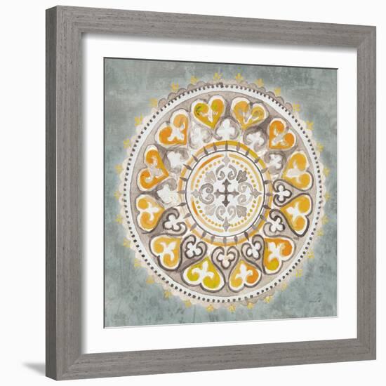 Mandala Delight III Yellow Grey-Danhui Nai-Framed Art Print